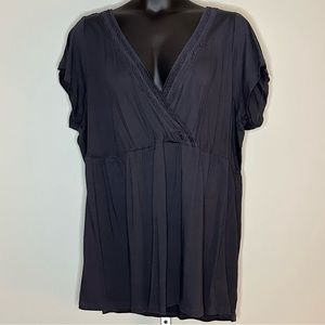 Old Navy, dark grey, faux wrap shirt, 4X